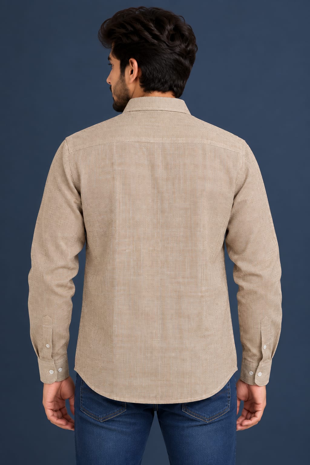 Natural Beige Jute Full-Sleeve Shirt