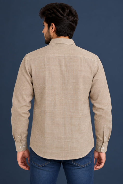 Natural Beige Jute Full-Sleeve Shirt