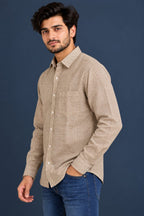 Natural Beige Jute Full-Sleeve Shirt
