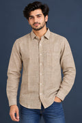 Natural Beige Jute Full-Sleeve Shirt